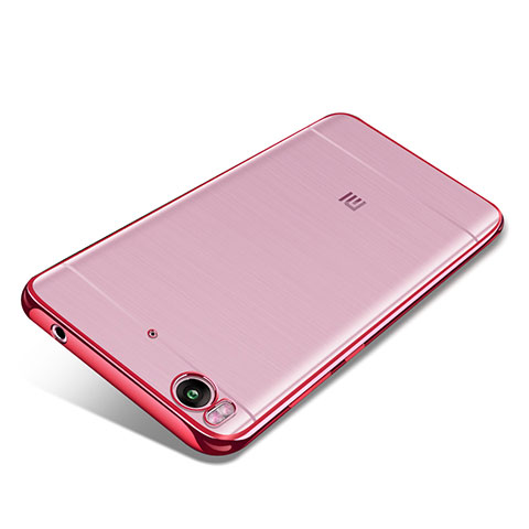 Silikon Schutzhülle Ultra Dünn Tasche Durchsichtig Transparent H02 für Xiaomi Mi 5S Rot