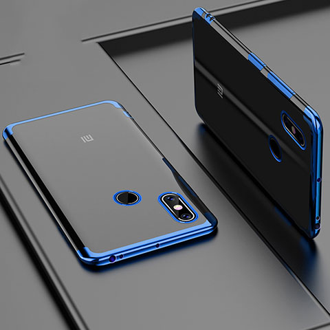 Silikon Schutzhülle Ultra Dünn Tasche Durchsichtig Transparent H02 für Xiaomi Mi Max 3 Blau