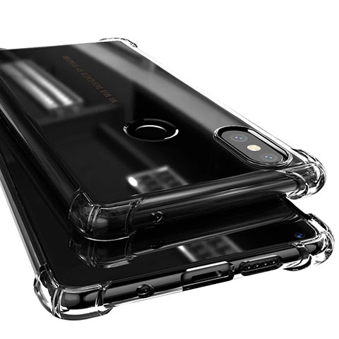 Silikon Schutzhülle Ultra Dünn Tasche Durchsichtig Transparent H02 für Xiaomi Mi Mix 2S Schwarz