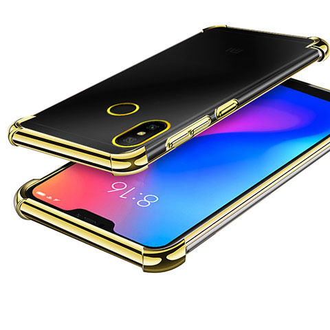 Silikon Schutzhülle Ultra Dünn Tasche Durchsichtig Transparent H02 für Xiaomi Redmi 6 Pro Gold