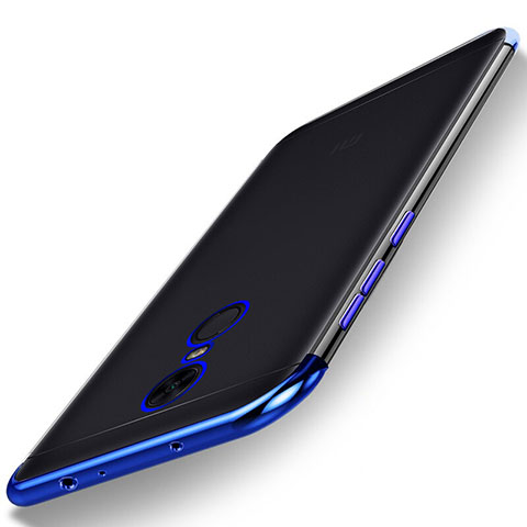 Silikon Schutzhülle Ultra Dünn Tasche Durchsichtig Transparent H02 für Xiaomi Redmi Note 5 Indian Version Blau