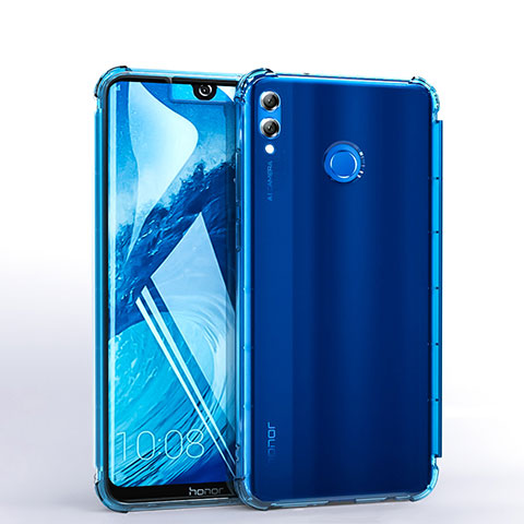 Silikon Schutzhülle Ultra Dünn Tasche Durchsichtig Transparent H03 für Huawei Enjoy Max Hellblau