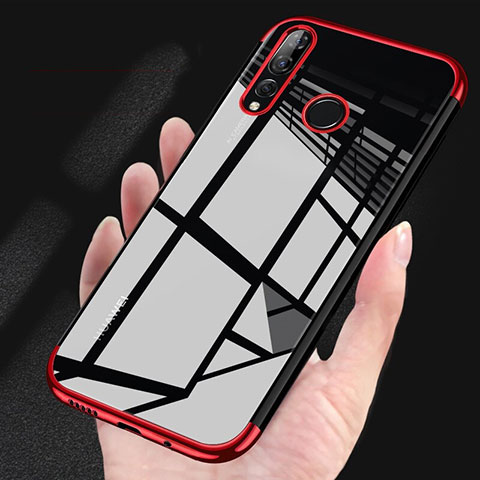 Silikon Schutzhülle Ultra Dünn Tasche Durchsichtig Transparent H03 für Huawei Honor 20 Lite Rot