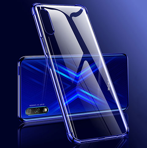 Silikon Schutzhülle Ultra Dünn Tasche Durchsichtig Transparent H03 für Huawei Honor 9X Blau