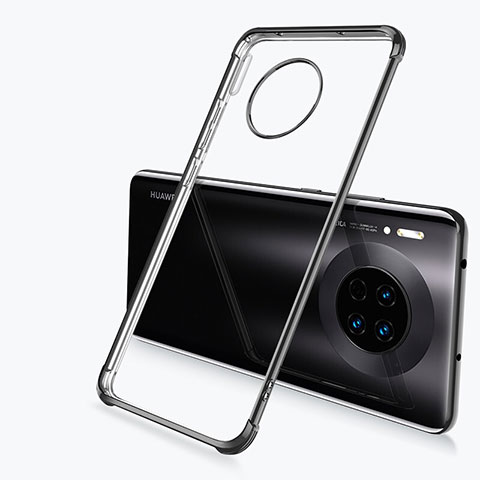 Silikon Schutzhülle Ultra Dünn Tasche Durchsichtig Transparent H03 für Huawei Mate 30 Pro Schwarz