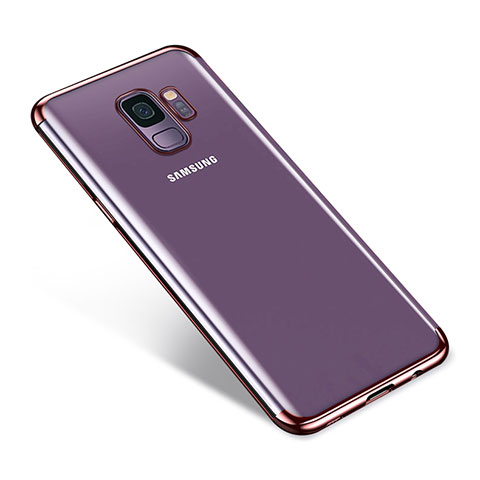 Silikon Schutzhülle Ultra Dünn Tasche Durchsichtig Transparent H03 für Samsung Galaxy S9 Rosegold