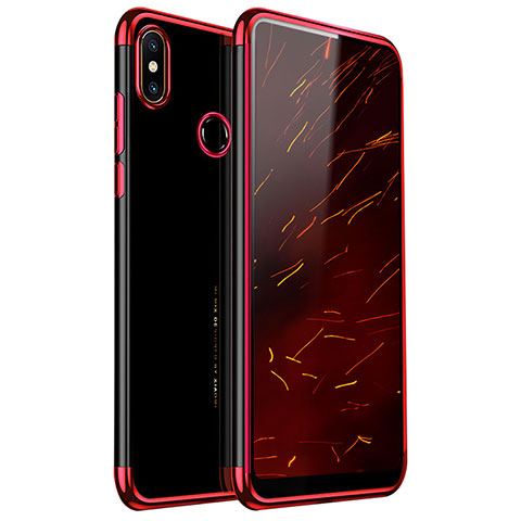 Silikon Schutzhülle Ultra Dünn Tasche Durchsichtig Transparent H03 für Xiaomi Mi Mix 2S Rot