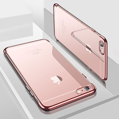 Silikon Schutzhülle Ultra Dünn Tasche Durchsichtig Transparent H04 für Apple iPhone SE (2020) Rosegold