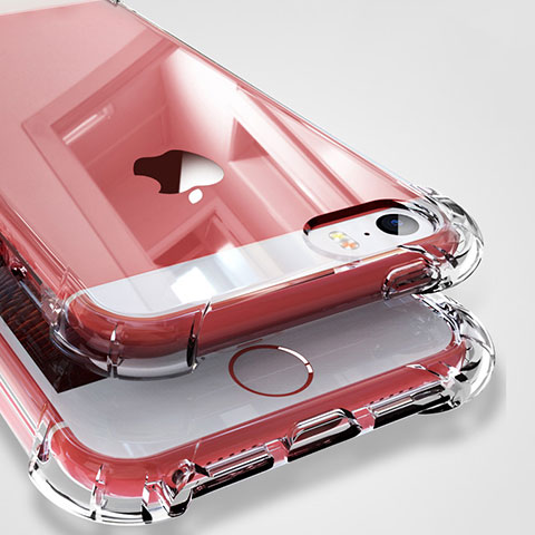 Silikon Schutzhülle Ultra Dünn Tasche Durchsichtig Transparent H04 für Apple iPhone SE Klar