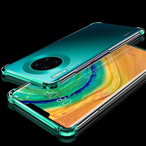Silikon Schutzhülle Ultra Dünn Tasche Durchsichtig Transparent H04 für Huawei Mate 30 Pro 5G Grün