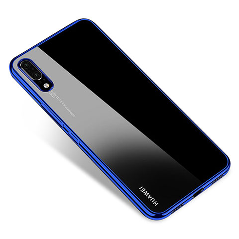 Silikon Schutzhülle Ultra Dünn Tasche Durchsichtig Transparent H04 für Huawei P20 Blau