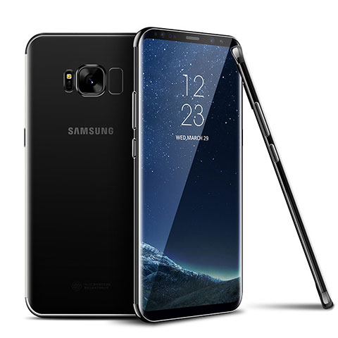 Silikon Schutzhülle Ultra Dünn Tasche Durchsichtig Transparent H04 für Samsung Galaxy S8 Schwarz