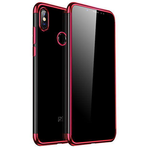 Silikon Schutzhülle Ultra Dünn Tasche Durchsichtig Transparent H04 für Xiaomi Redmi Note 5 Rot