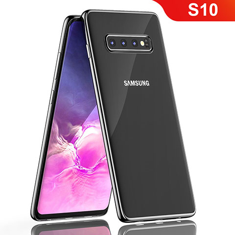 Silikon Schutzhülle Ultra Dünn Tasche Durchsichtig Transparent H05 für Samsung Galaxy S10 5G Schwarz