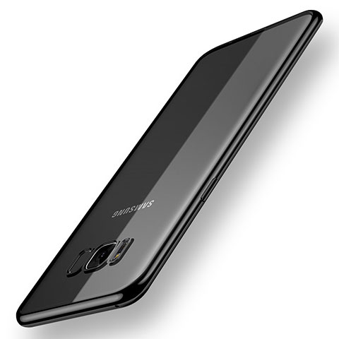 Silikon Schutzhülle Ultra Dünn Tasche Durchsichtig Transparent H05 für Samsung Galaxy S8 Schwarz