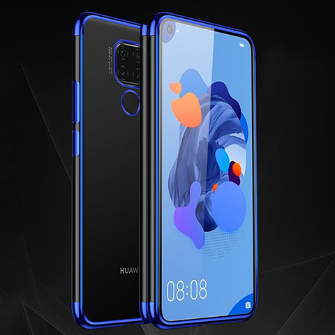 Silikon Schutzhülle Ultra Dünn Tasche Durchsichtig Transparent H06 für Huawei Nova 5i Pro Blau