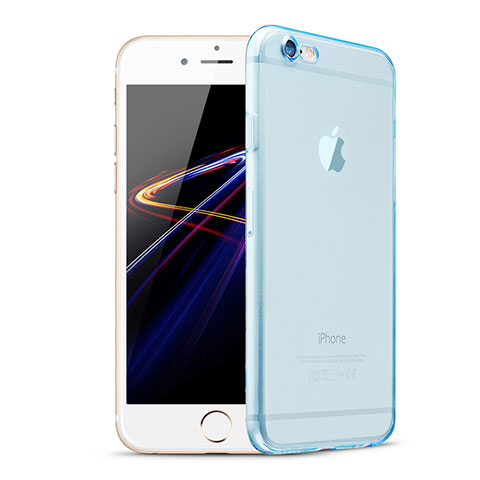 Silikon Schutzhülle Ultra Dünn Tasche Durchsichtig Transparent H08 für Apple iPhone 6 Blau