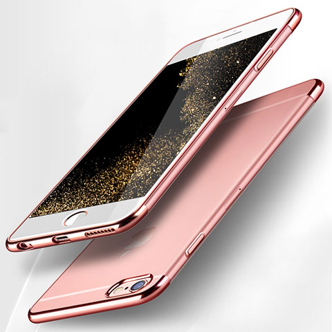 Silikon Schutzhülle Ultra Dünn Tasche Durchsichtig Transparent H09 für Apple iPhone 6 Plus Rosa