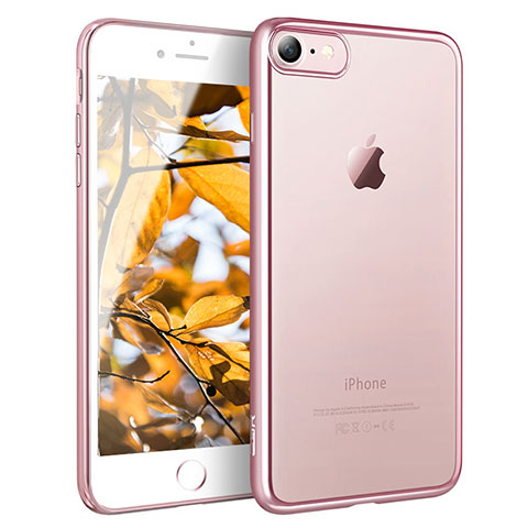 Silikon Schutzhülle Ultra Dünn Tasche Durchsichtig Transparent H11 für Apple iPhone SE3 (2022) Rosegold