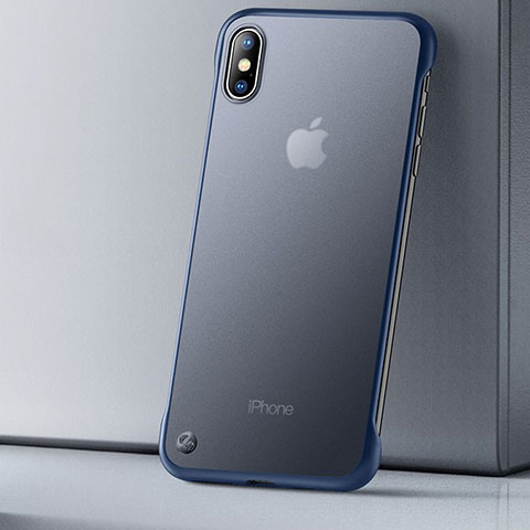 Silikon Schutzhülle Ultra Dünn Tasche Durchsichtig Transparent HT01 für Apple iPhone X Blau