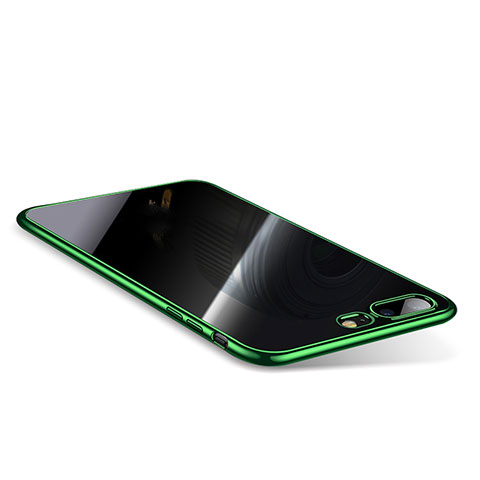 Silikon Schutzhülle Ultra Dünn Tasche Durchsichtig Transparent Q01 für Apple iPhone 8 Plus Grün