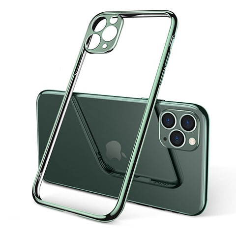 Silikon Schutzhülle Ultra Dünn Tasche Durchsichtig Transparent S01 für Apple iPhone 11 Pro Grün