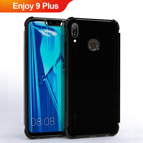 Silikon Schutzhülle Ultra Dünn Tasche Durchsichtig Transparent S01 für Huawei Enjoy 9 Plus Schwarz