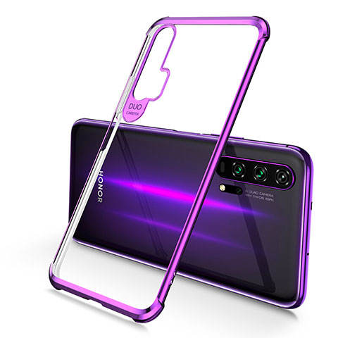 Silikon Schutzhülle Ultra Dünn Tasche Durchsichtig Transparent S01 für Huawei Honor 20 Pro Violett