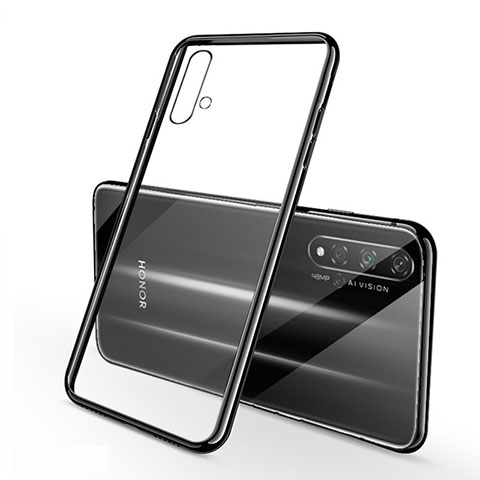 Silikon Schutzhülle Ultra Dünn Tasche Durchsichtig Transparent S01 für Huawei Honor 20 Schwarz