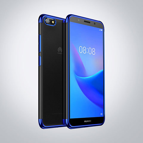 Silikon Schutzhülle Ultra Dünn Tasche Durchsichtig Transparent S01 für Huawei Honor 7S Blau