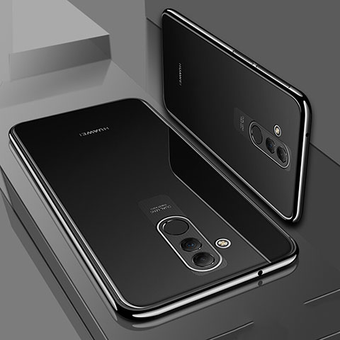 Silikon Schutzhülle Ultra Dünn Tasche Durchsichtig Transparent S01 für Huawei Mate 20 Lite Schwarz