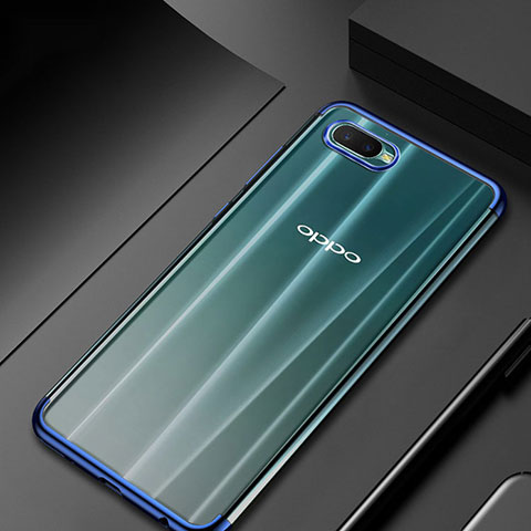 Silikon Schutzhülle Ultra Dünn Tasche Durchsichtig Transparent S01 für Oppo RX17 Neo Blau