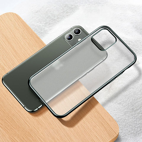Silikon Schutzhülle Ultra Dünn Tasche Durchsichtig Transparent S02 für Apple iPhone 11 Grün