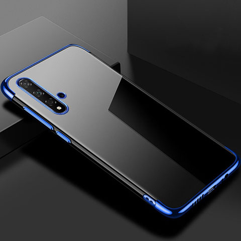 Silikon Schutzhülle Ultra Dünn Tasche Durchsichtig Transparent S02 für Huawei Nova 5T Blau