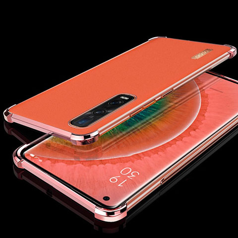 Silikon Schutzhülle Ultra Dünn Tasche Durchsichtig Transparent S02 für Oppo Find X2 Pro Rosegold