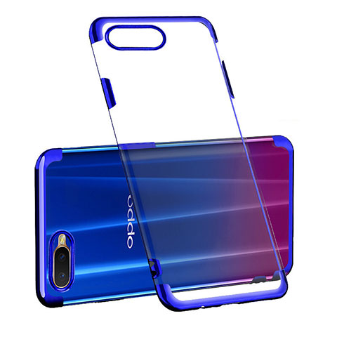 Silikon Schutzhülle Ultra Dünn Tasche Durchsichtig Transparent S03 für Oppo K1 Blau