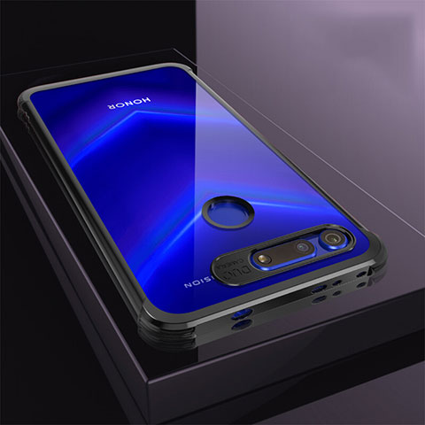 Silikon Schutzhülle Ultra Dünn Tasche Durchsichtig Transparent S04 für Huawei Honor View 20 Schwarz
