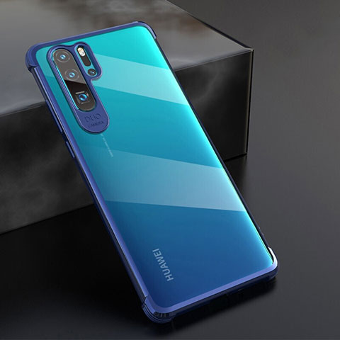 Silikon Schutzhülle Ultra Dünn Tasche Durchsichtig Transparent S04 für Huawei P30 Pro New Edition Blau