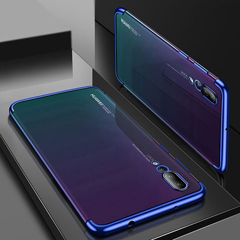 Silikon Schutzhülle Ultra Dünn Tasche Durchsichtig Transparent S05 für Huawei P20 Pro Blau