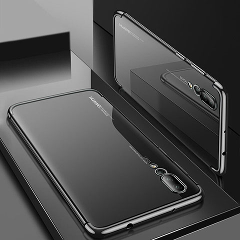 Silikon Schutzhülle Ultra Dünn Tasche Durchsichtig Transparent S05 für Huawei P20 Pro Schwarz