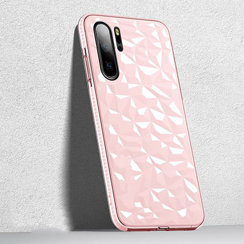 Silikon Schutzhülle Ultra Dünn Tasche Durchsichtig Transparent S05 für Huawei P30 Pro Rosa