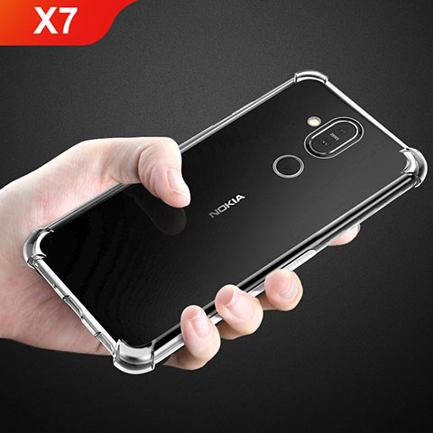Silikon Schutzhülle Ultra Dünn Tasche Durchsichtig Transparent T02 für Nokia X7 Klar