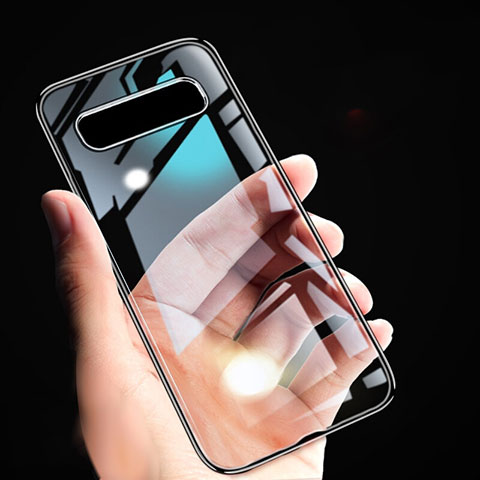 Silikon Schutzhülle Ultra Dünn Tasche Durchsichtig Transparent T02 für Samsung Galaxy S10 Schwarz