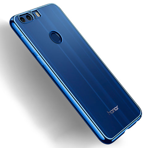 Silikon Schutzhülle Ultra Dünn Tasche Durchsichtig Transparent T03 für Huawei Honor 8 Blau