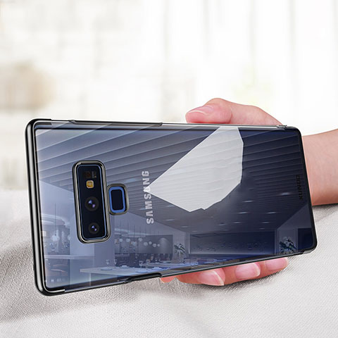 Silikon Schutzhülle Ultra Dünn Tasche Durchsichtig Transparent T03 für Samsung Galaxy Note 9 Schwarz