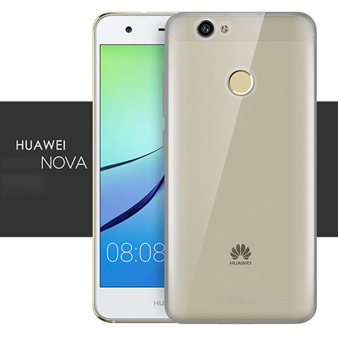 Silikon Schutzhülle Ultra Dünn Tasche Durchsichtig Transparent T05 für Huawei Nova Grau