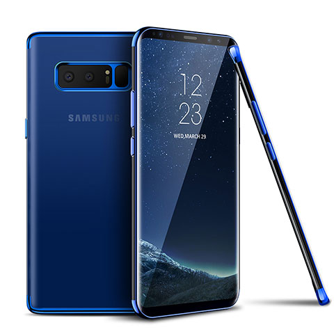 Silikon Schutzhülle Ultra Dünn Tasche Durchsichtig Transparent T06 für Samsung Galaxy Note 8 Duos N950F Blau