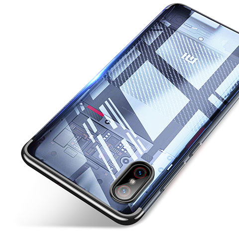 Silikon Schutzhülle Ultra Dünn Tasche Durchsichtig Transparent T06 für Xiaomi Mi 8 Screen Fingerprint Edition Schwarz