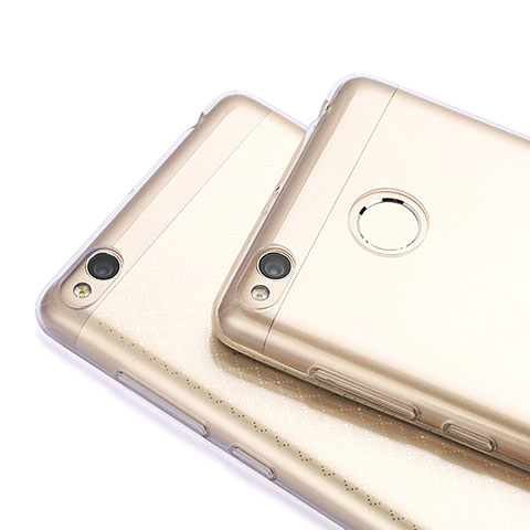 Silikon Schutzhülle Ultra Dünn Tasche Durchsichtig Transparent T06 für Xiaomi Redmi 3 High Edition Grau