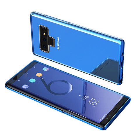 Silikon Schutzhülle Ultra Dünn Tasche Durchsichtig Transparent T07 für Samsung Galaxy Note 9 Blau